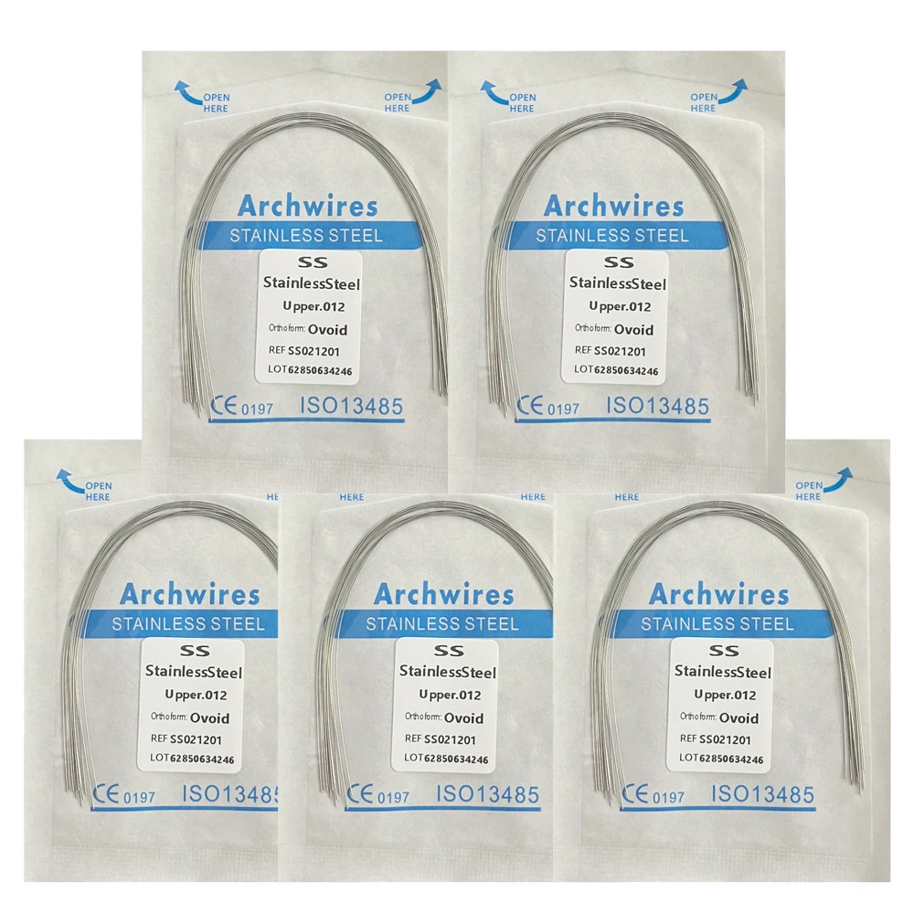5Pack AG Tandheelkundige Boogdraden Orthodontische Super Elastische NITI Ronde Rechthoekige Boogdraad Onder/Boven 012/014/016/018/020/16x16/16x22