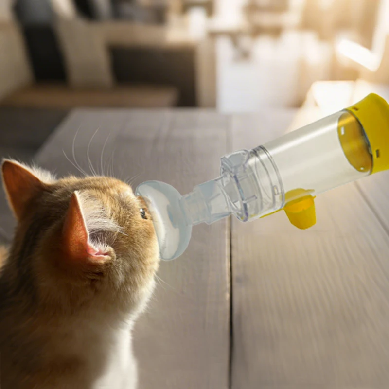 

Cat Aerosol Chamber Pet Dog Portable Inhaler Spacer With Breathing Indicator Silicone Mask For Veterinary Equipment Vet Clinic
