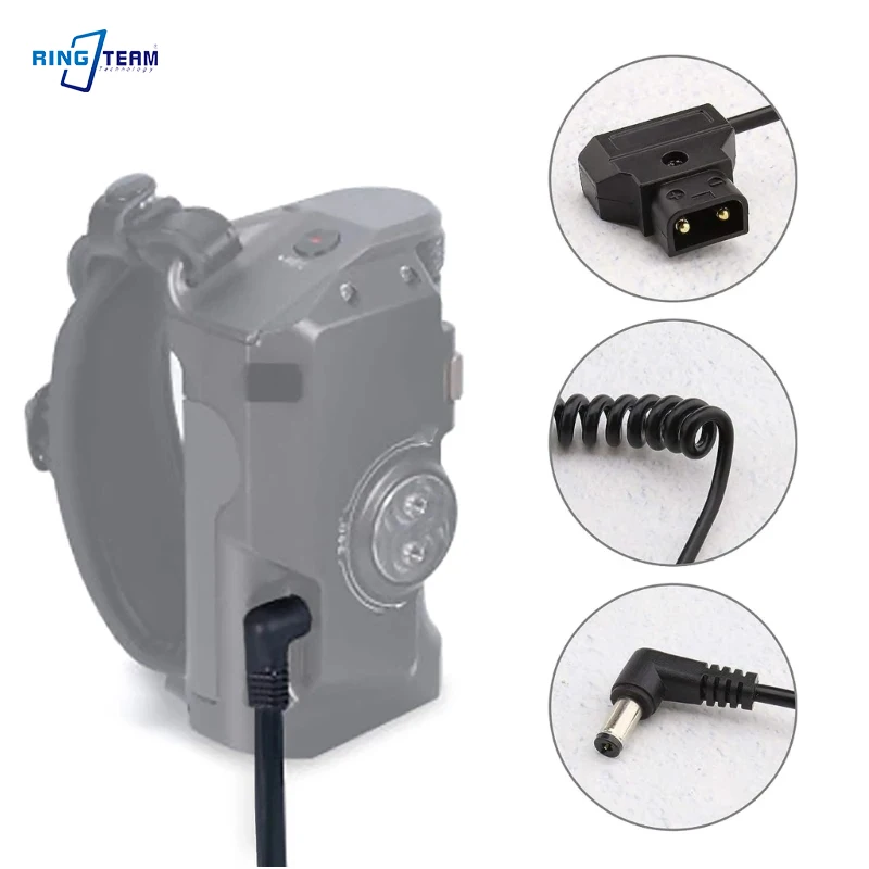 D-Tap to DC5.5x2.1MM Barrels Connector Coiled Power Cable V-Mount for Bmcc Bmpc Cameras Power Cord 13.78-31.5inch