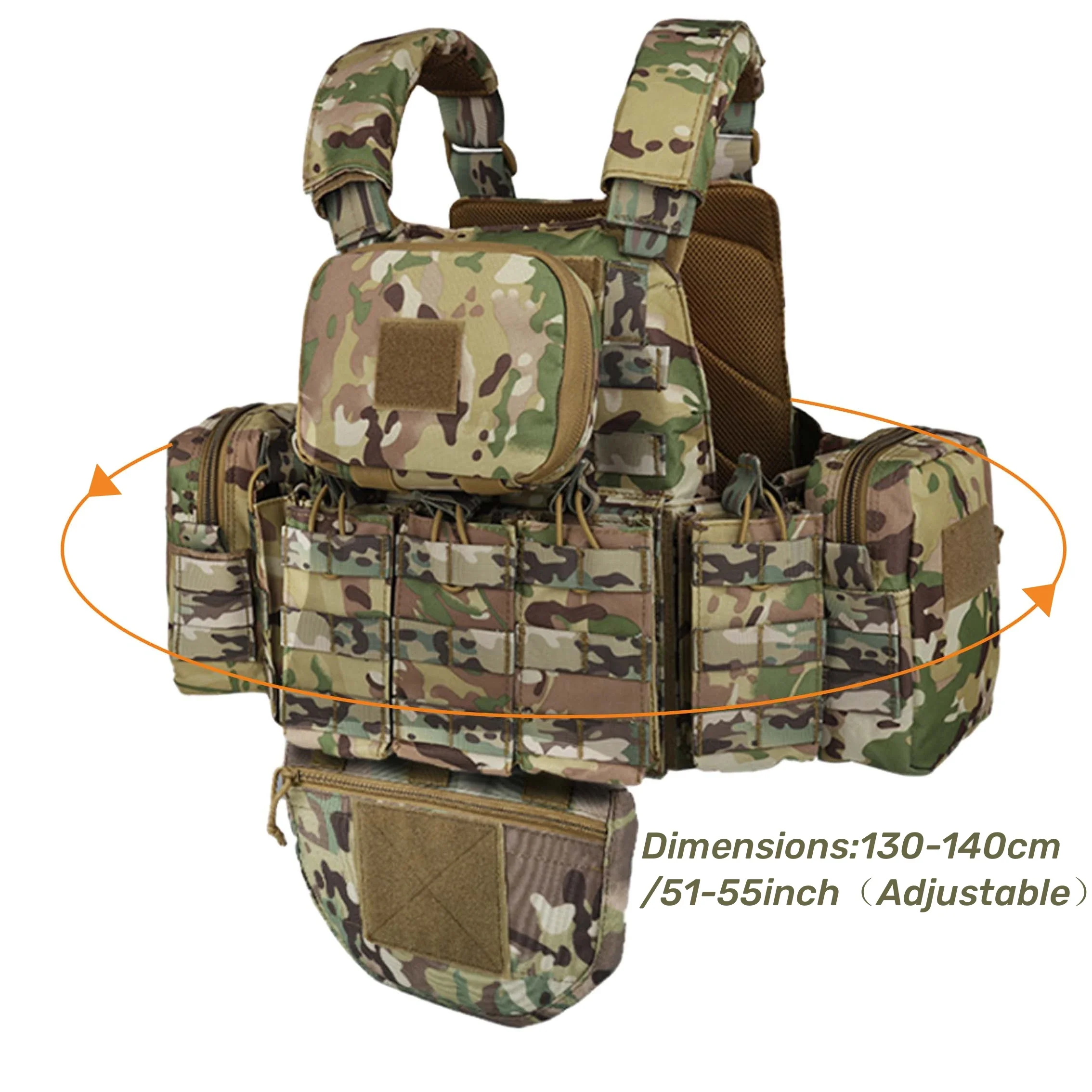 YAKEDA Tactical Vest Outdoor Camouflage Multifunctional  Vest Hunting Equipment Adjustable Tactical Vest CS Simulation