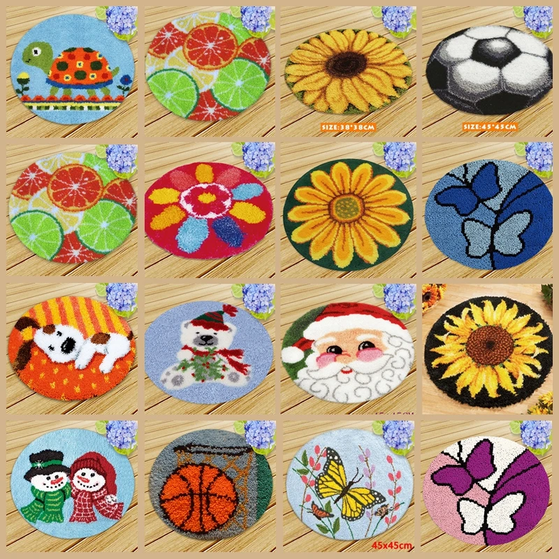 

3D Segment Embroidery Carpet Wool Handcraft DIY Latch Hook Rug Kits Flowers Plants Series Carpet Embroidery Materials Supplies