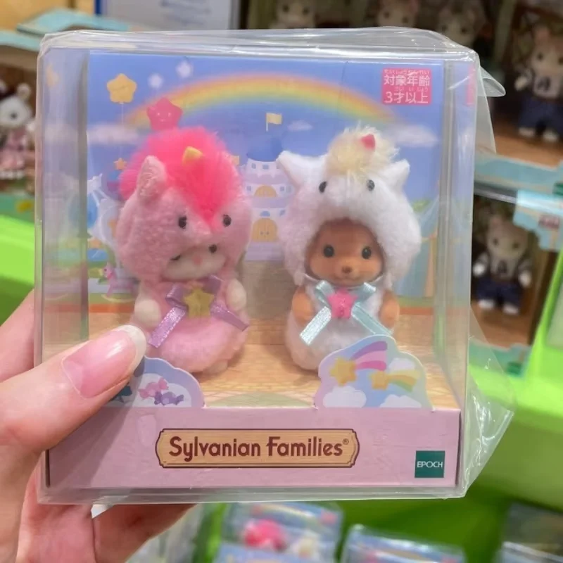 Original Sylvanian Families Anime Figures Christmas Set Robot Unicorn Attack Toy Dressing Party Doll Festivals Limited Xmas Gift