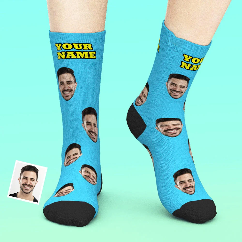 

Custom Breathable Face Socks Solid Colorful Printed Socks for Men Women Funny Novelty Socks Gifts