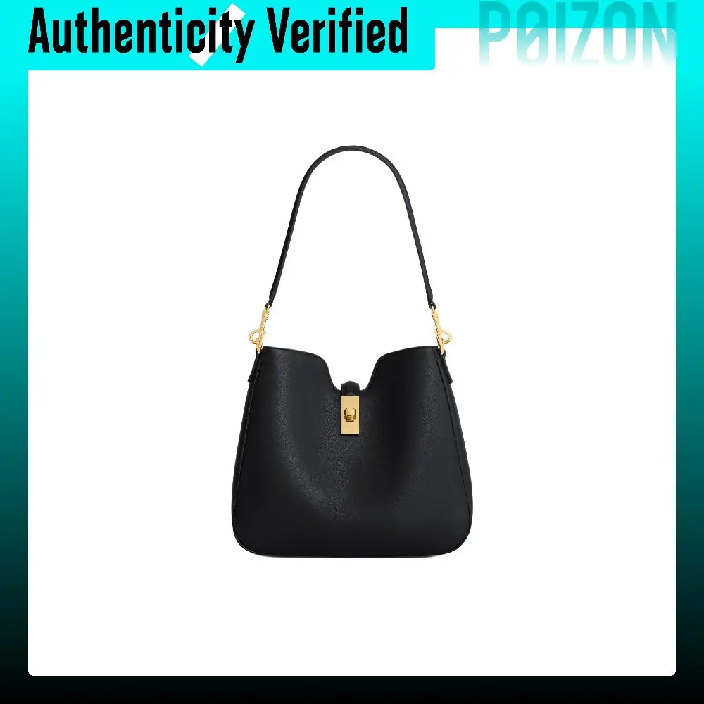 CELINE CAMILLE Calfskin One Shoulder Handbag Small Women's Black 120693FX9-38NO
