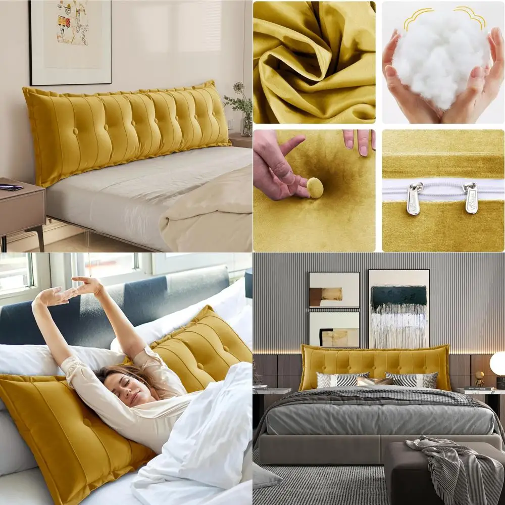 

King Size Rectangular Bolster Pillow for Bed - Back Rest Support Pillow for Sitting, Daybed Use, and Comfortable Back Support