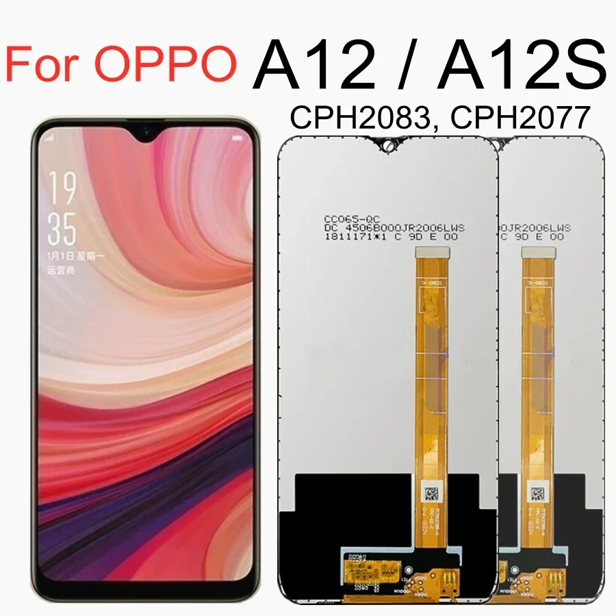 

6.2 inch Black For Oppo A12 2020 LCD CPH2083 CPH2077 Display Touch Screen Digitizer Assembly For Oppo A12s LCD
