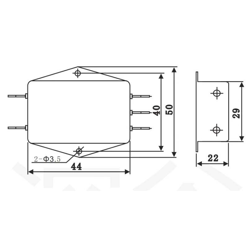 EMI FILTER SGAA1-6A Ac single-phase band-line filter Rated Voltage 250VAC 50/60HZ Rated Voltage 6A General Purpose EMI filter