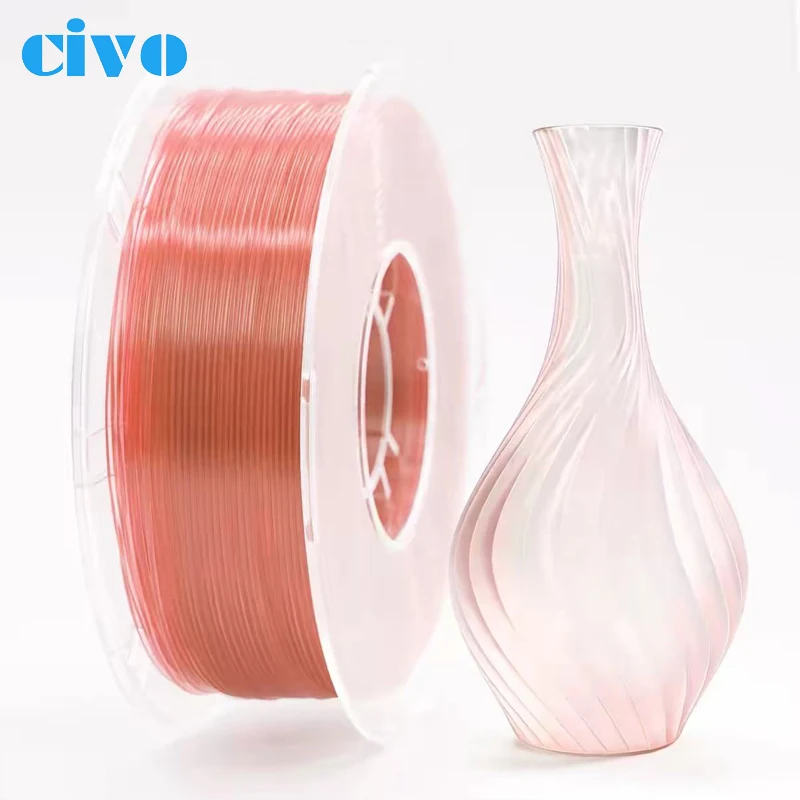 Civo Rainbow Gradient PLA 3D Printer Filament 1.75mm 1KG Multicolor Filament Low Warping For DIY Art Decor Printing Projects