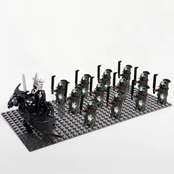 13pcs Medieval Soldiers Lord Sauron Witch-king of Angmar Shadow Orcs Strong Uruk-hai  Minifig Building Block Toys for Kids