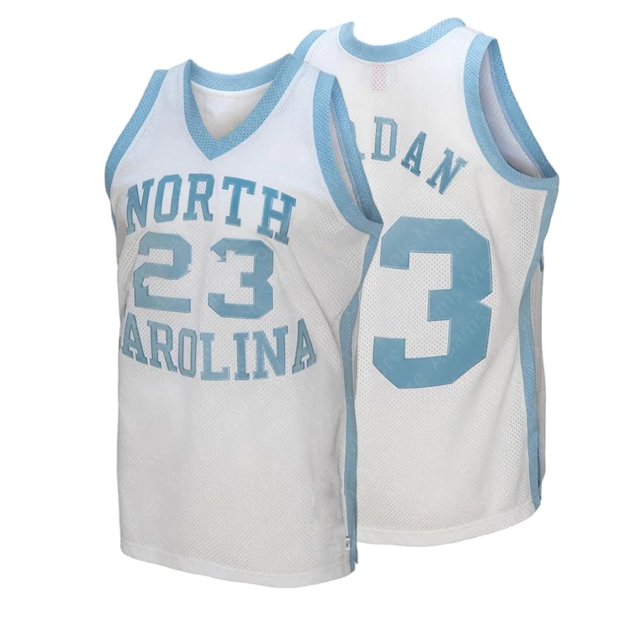 New Men\'s Michael Carolina Blue North Carolina Tar Heels 1983/84 Authentic Throwback College Jersey America Basketball Jersey