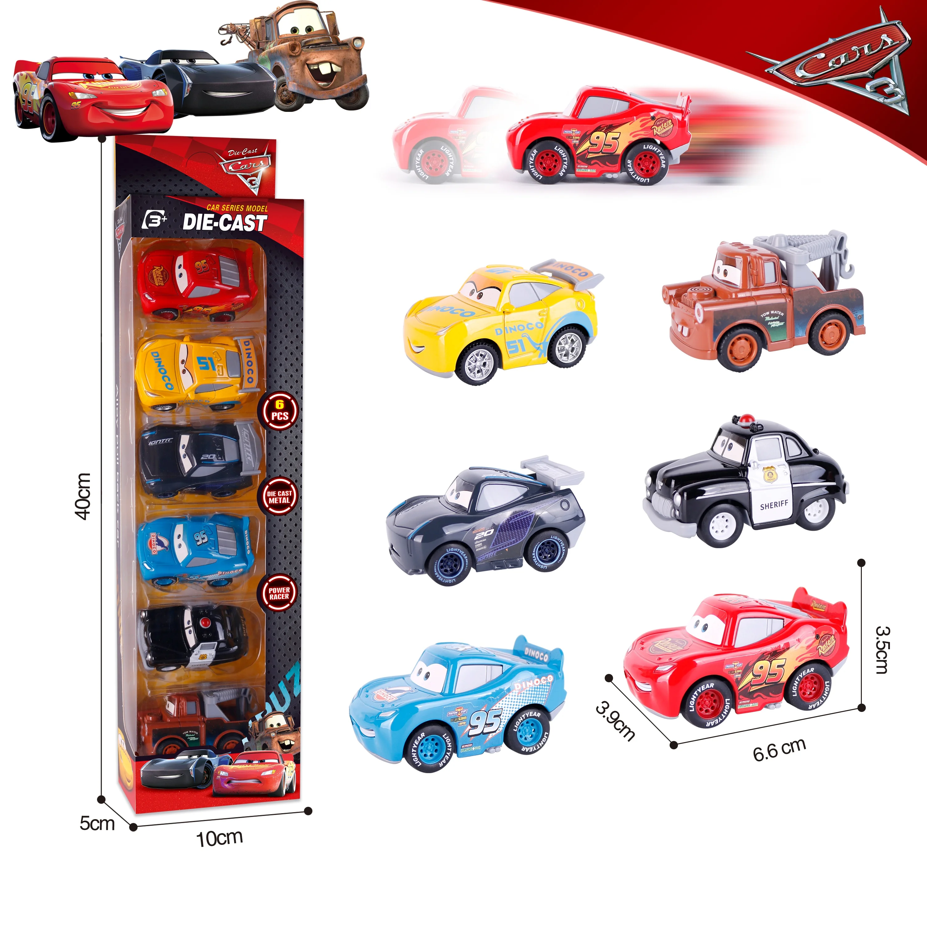 Disney Pixar Cars Pullback Car Lightning Mcqueen Matt Jackson Storm 1:55 Diecast Model Car Toys Children Toy Car Birthday Gift