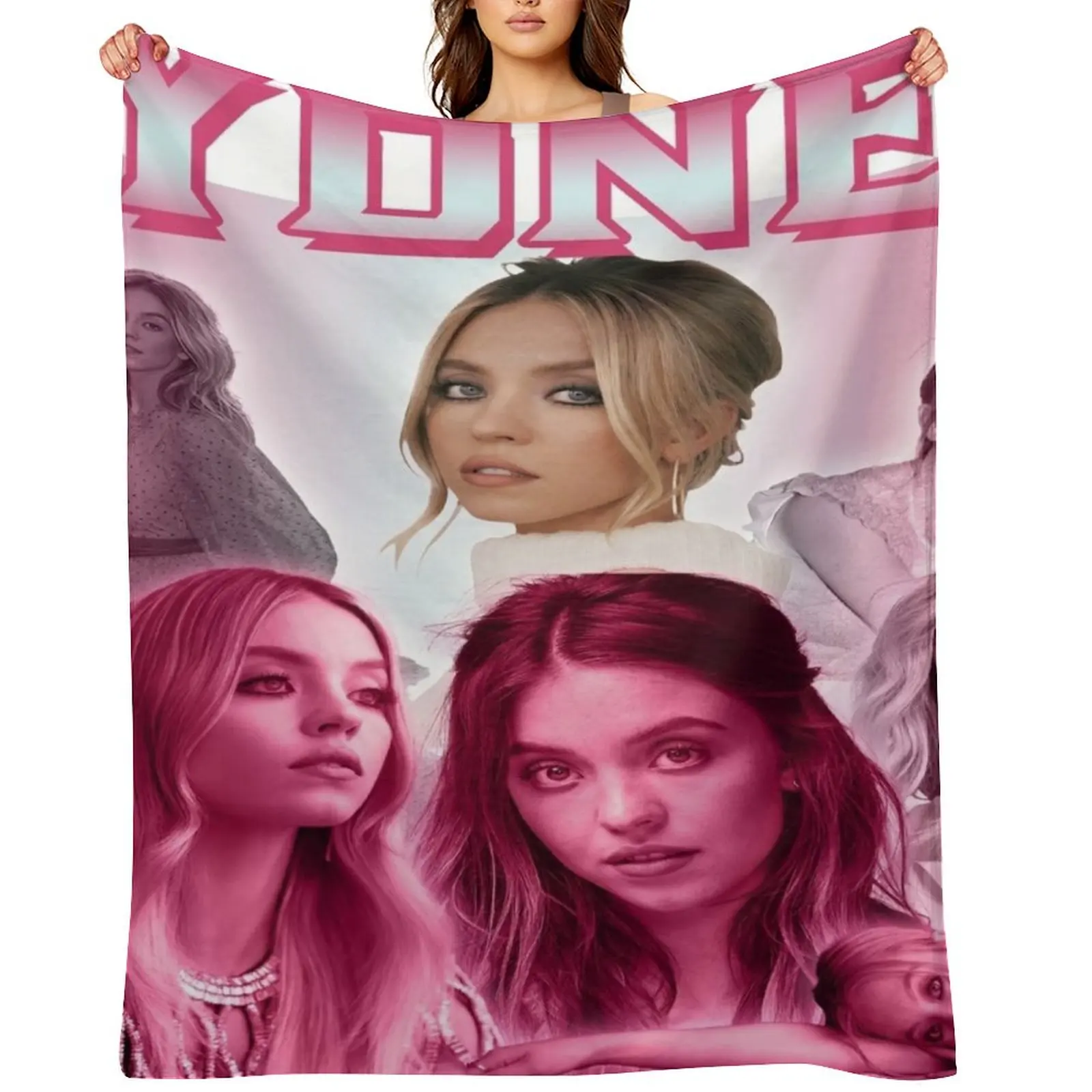 

Sydney Sweeney Throw Blanket Thin manga blankets and throws Travel Blankets