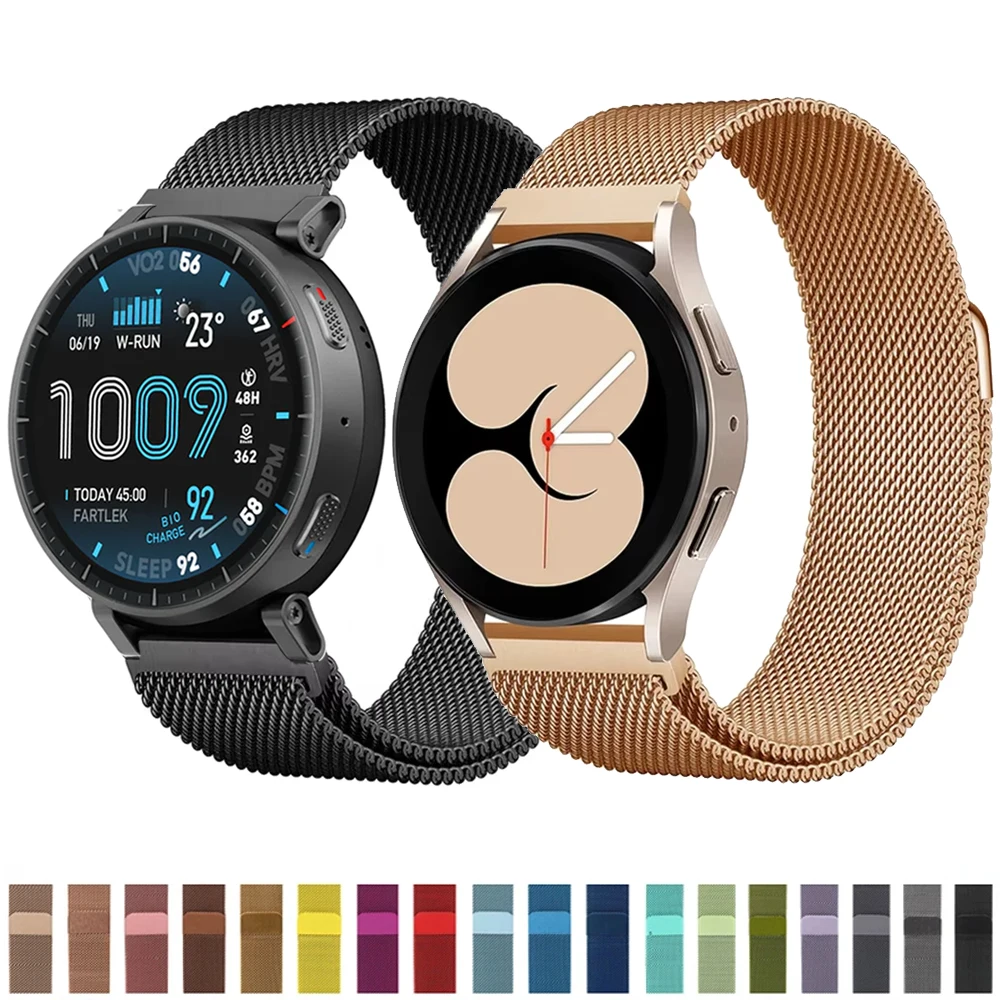 20mm 22mm Milanaise-Armband für Amazfit Active Max/Balance 2/Bip 6/CMF Watch 3 Pro Metall-Armband für Samsung Watch 7 6 5