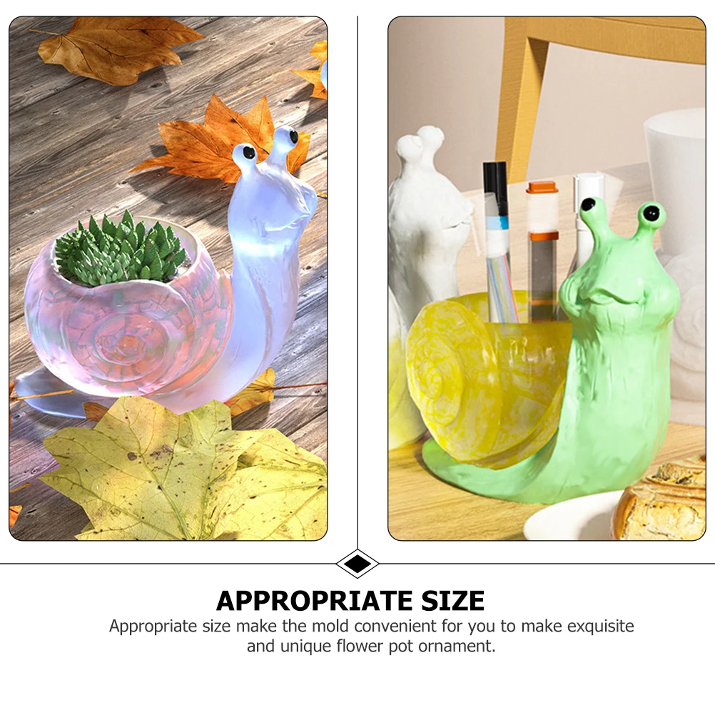 

Snail Flower Pot Silicone Mold DIY Casting Desktop Decor Arrangement Reusable Bonsai Planter Craft nament Molds