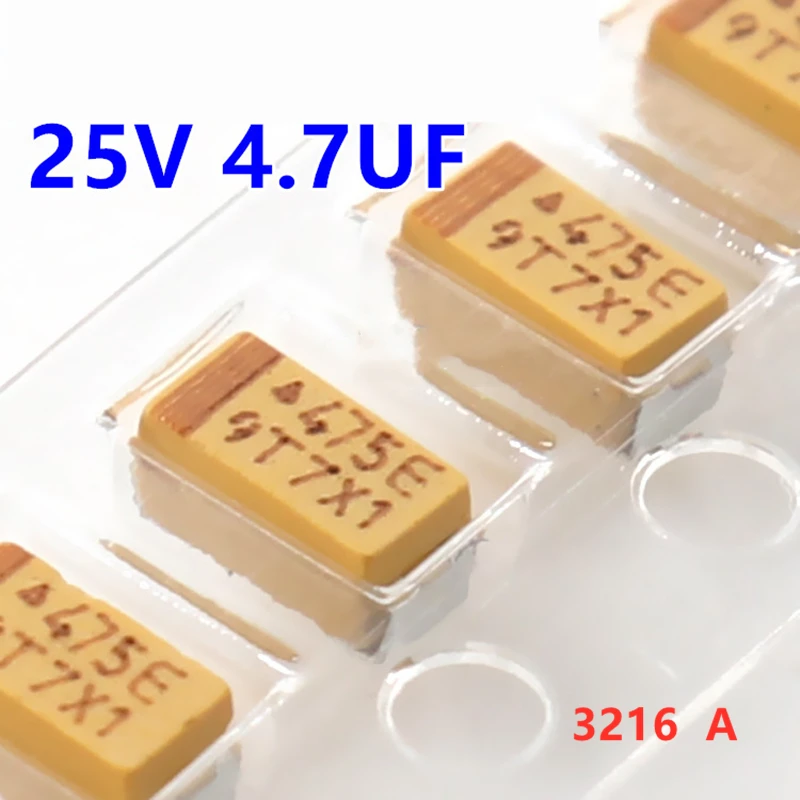 (10 шт.) оригинальный конденсатор 3216 25 в 4,7 мкФ SMD Танталовый A/B/C/D 25 В/16 В/10 В/50 в 1 мкф 106 22 мкФ 10 мкФ 4,7 МКФ 100 мкФ 220 мкФ 475E 1206
