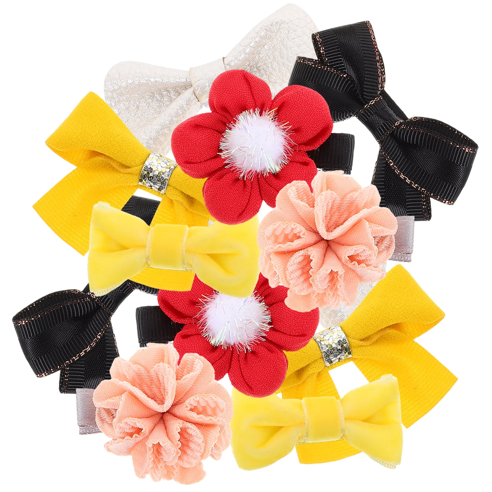 

12pcs Clip Set Girls Bows Kids Toddler Baby Pink Red White Hair Accessories For Little Girl Yellow Black Butterfly Bowknot
