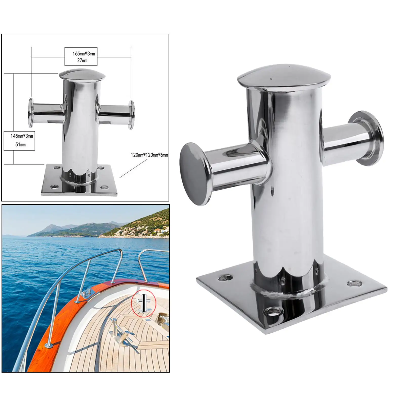 

Single Mooring Bitt Cross Bollard Cleat Marine Replacement Replace 1piece