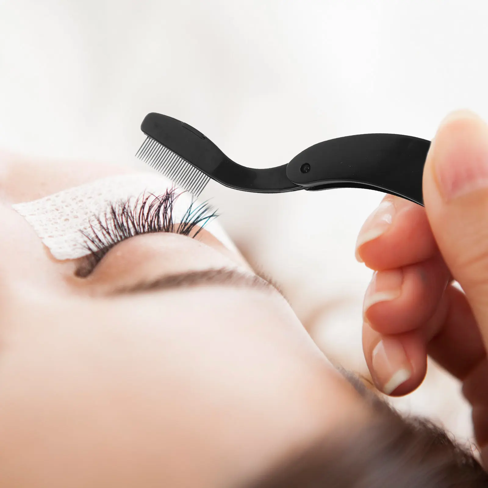 Eyelash Eyebrow Comb Portable Lightweight Dense Steel Needle Teeth Lash Separator Shaping Grooming Tool