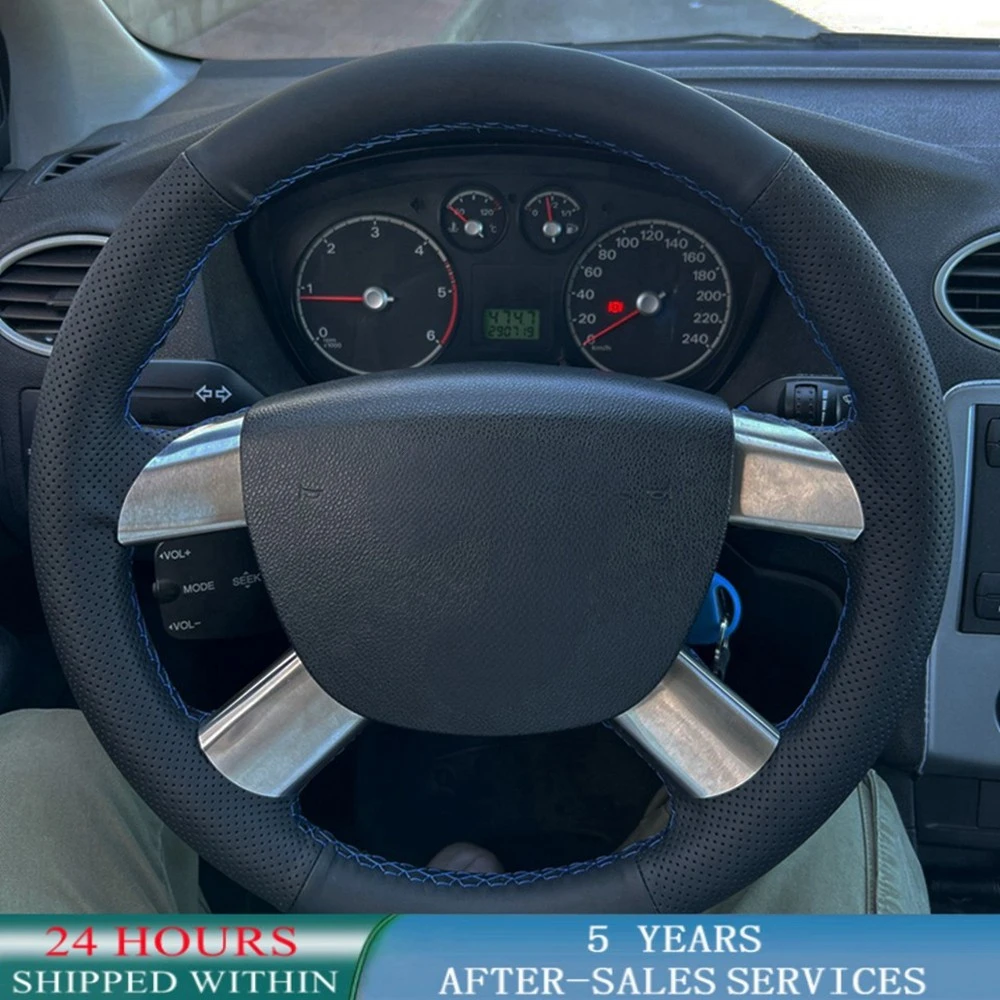 

Индивидуальные крышки рулевого колеса автомобиля противоскольжения Cowhide подлинной кожи оригинальные косички рулевого колеса для Ford Kuga Focus 2 C-MAX