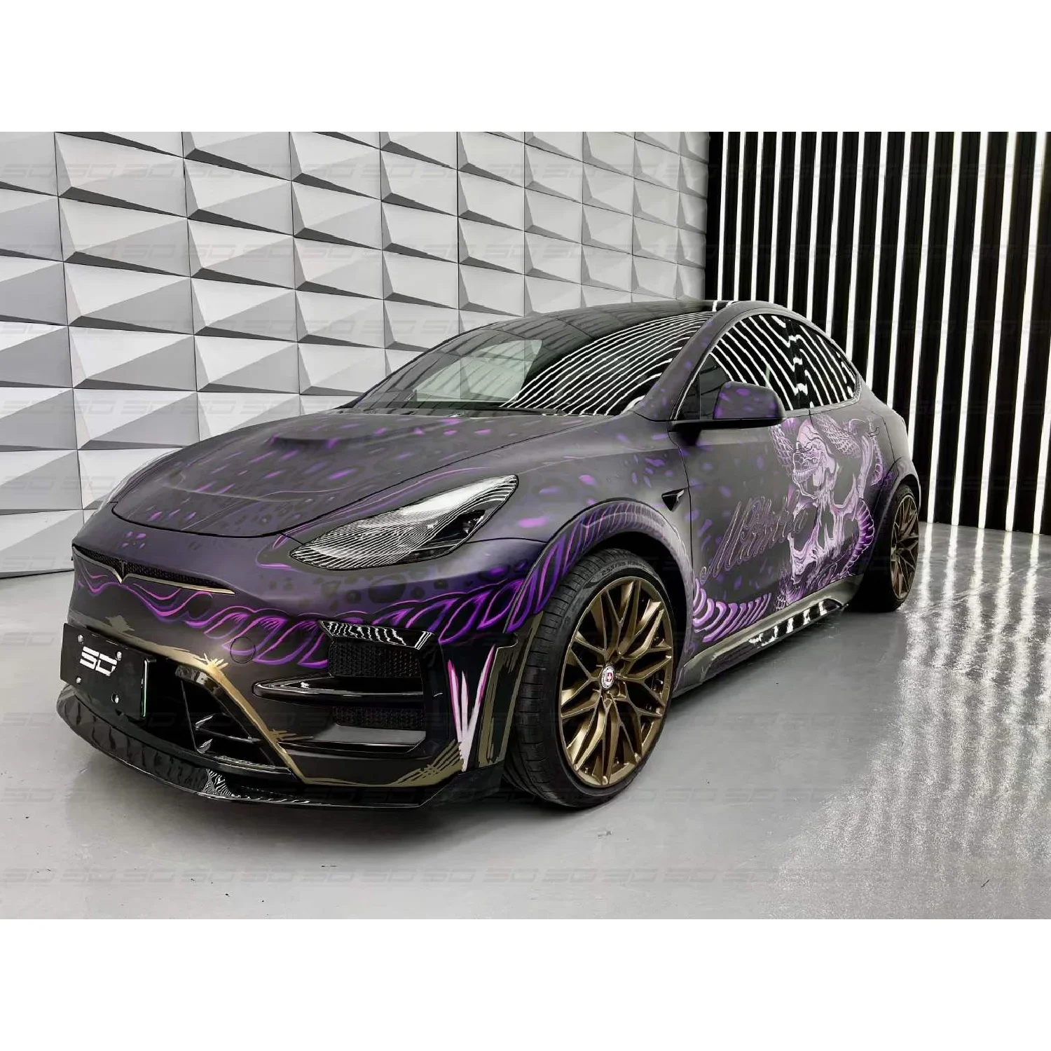 PP material /Real Carbon Fiber Body Kit for   Model Y SD Carbon Wide Body