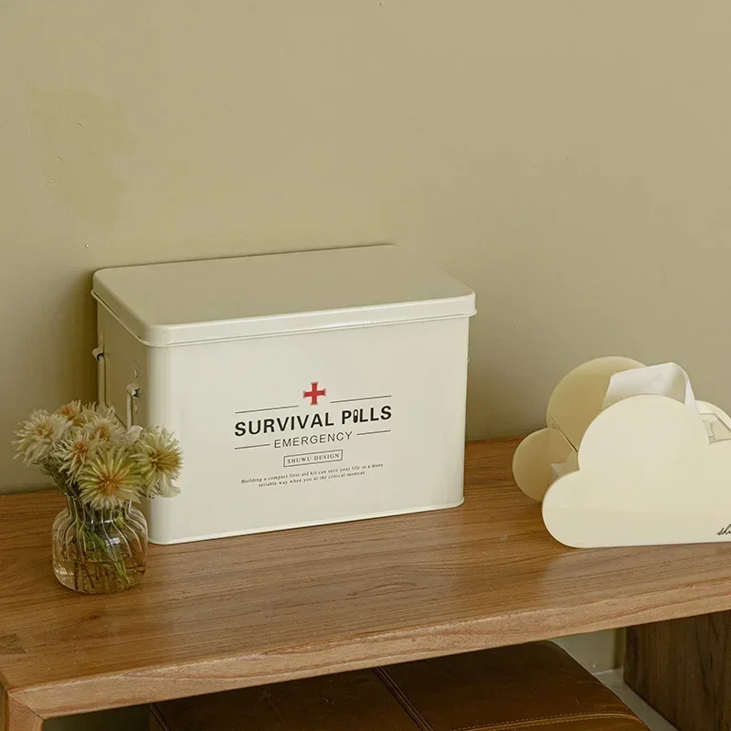 Multi-layer Medicine Box Large Capacity Storage Simple Iron Art First-aid Kit Elegant Health Organizer High Appearance Level