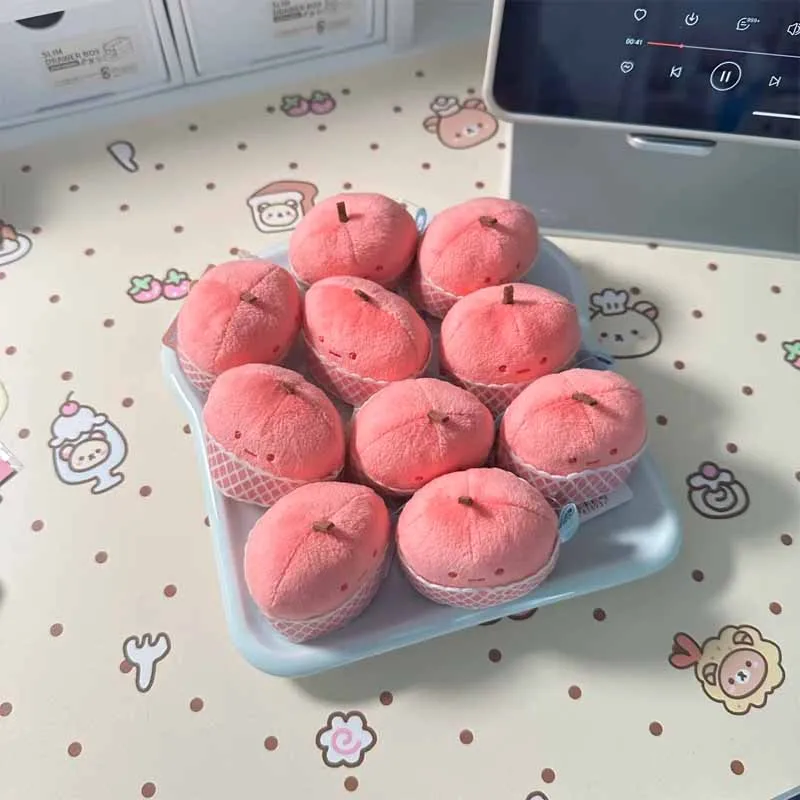 Apple น่ารักการ์ตูนตุ๊กตา Plush Mini กระเป๋าเป้สะพายหลังจี้ของเล่นสไตล์ญี่ปุ่นมุม Biological ซูเปอร์มาร์เก็ต Series Key Chain ของขวัญ