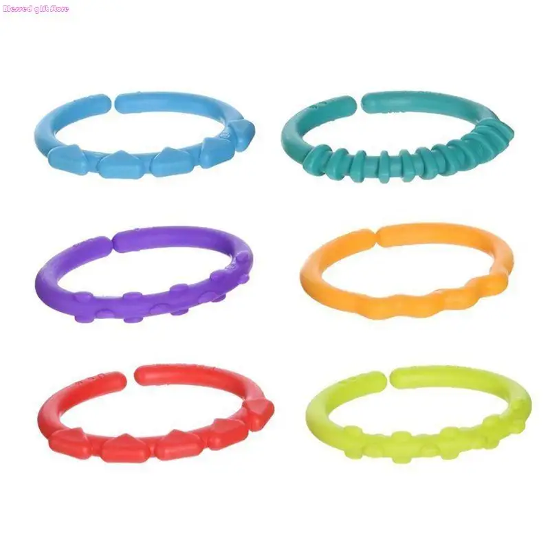 D0JC Plastic Multi Circle Ring Baby Teether Baby Teething Necklace Rodents DIY Pacifier Clip Baby Products