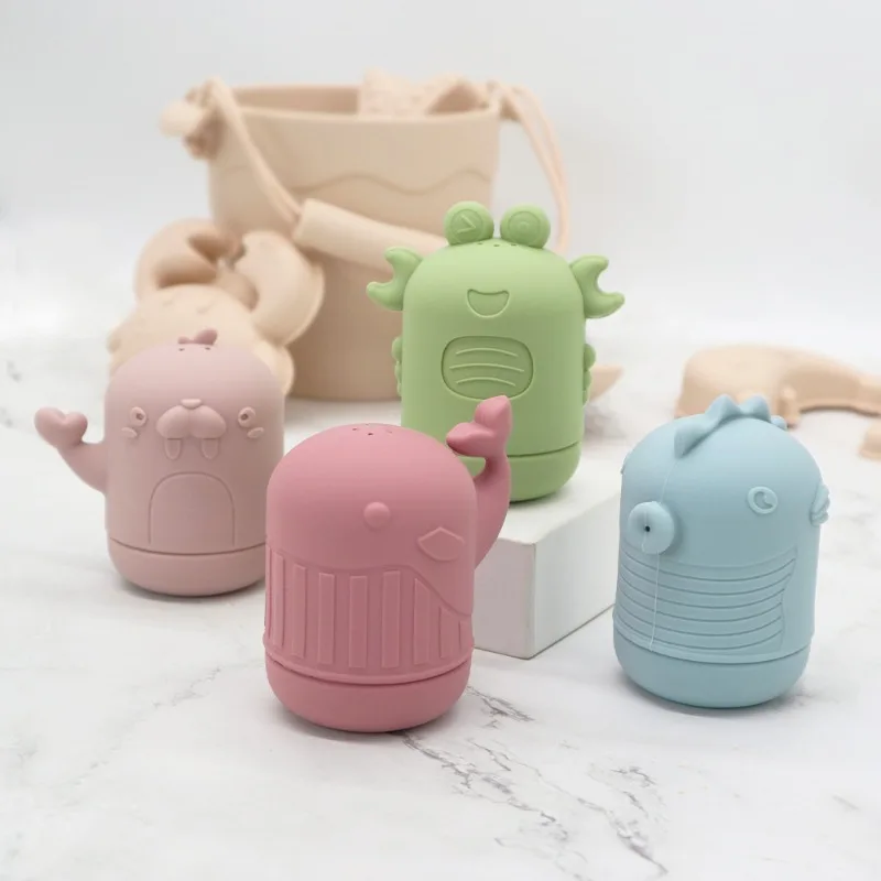 

Baby Bath Toys Cute Cartoon Animal Swim Bathroom Toys Toddler Water Baby Silicone Sprinkler Bathtub Animal Toy Infant Kids Boys