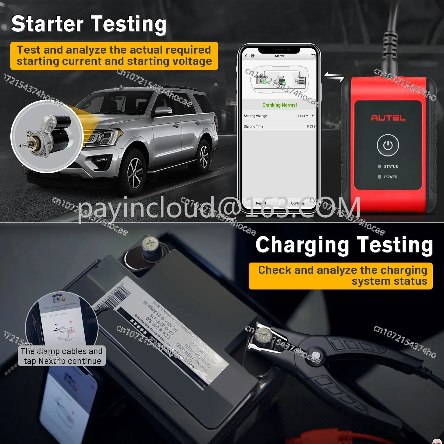 Autel MaxiBAS BT506 Auto Battery and Electrical System Analysis Tool Test Cranking/Charging Systems Test 6-12 Volts 100-2000 CCA