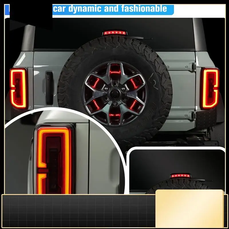 

Smoked Tail Light Cover & 3Rd Brake Light Cover Guards For Ford Bronco 2021-2023 Exterior Accessories