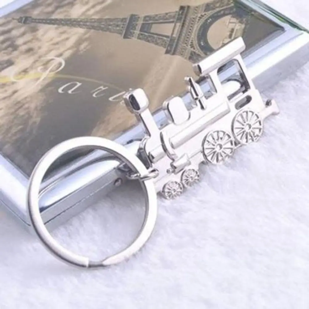 Design Creative Fob Silver Automotive Keyring Key Chains Punk Train Steam Holder