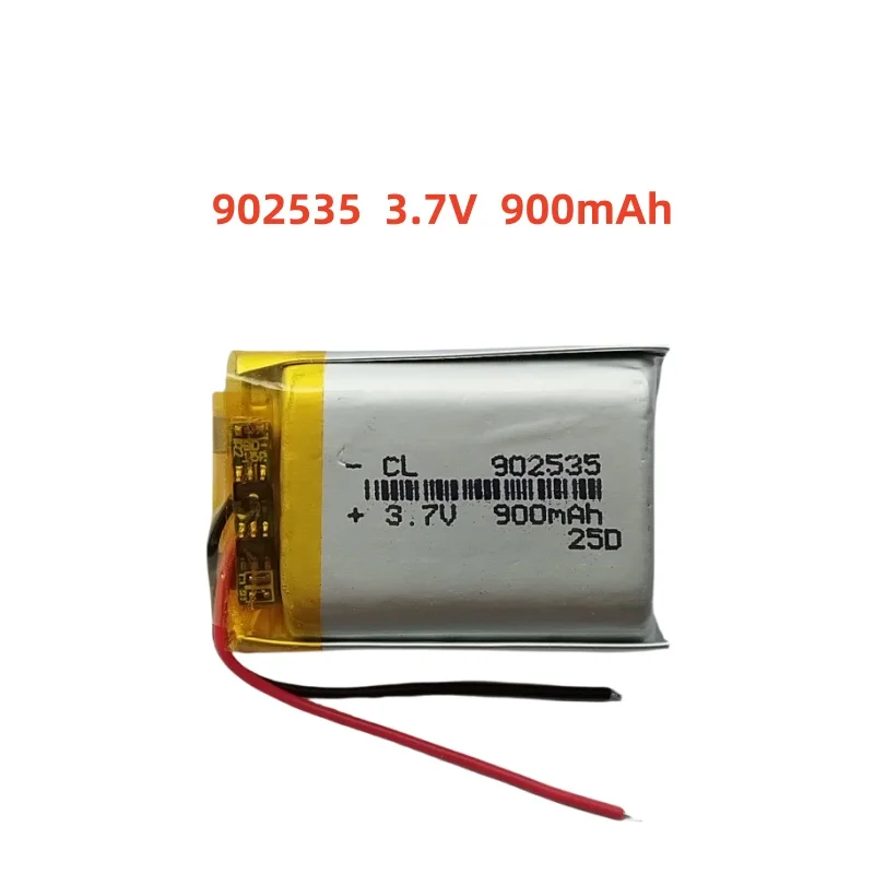 

3.7V 900mAh Li-Polymer Replacement Li Lipo Battery 902535 JST 2Pin 1.0/1.25/1.5/2.0/2.54mm Connector For GPS Camera LED