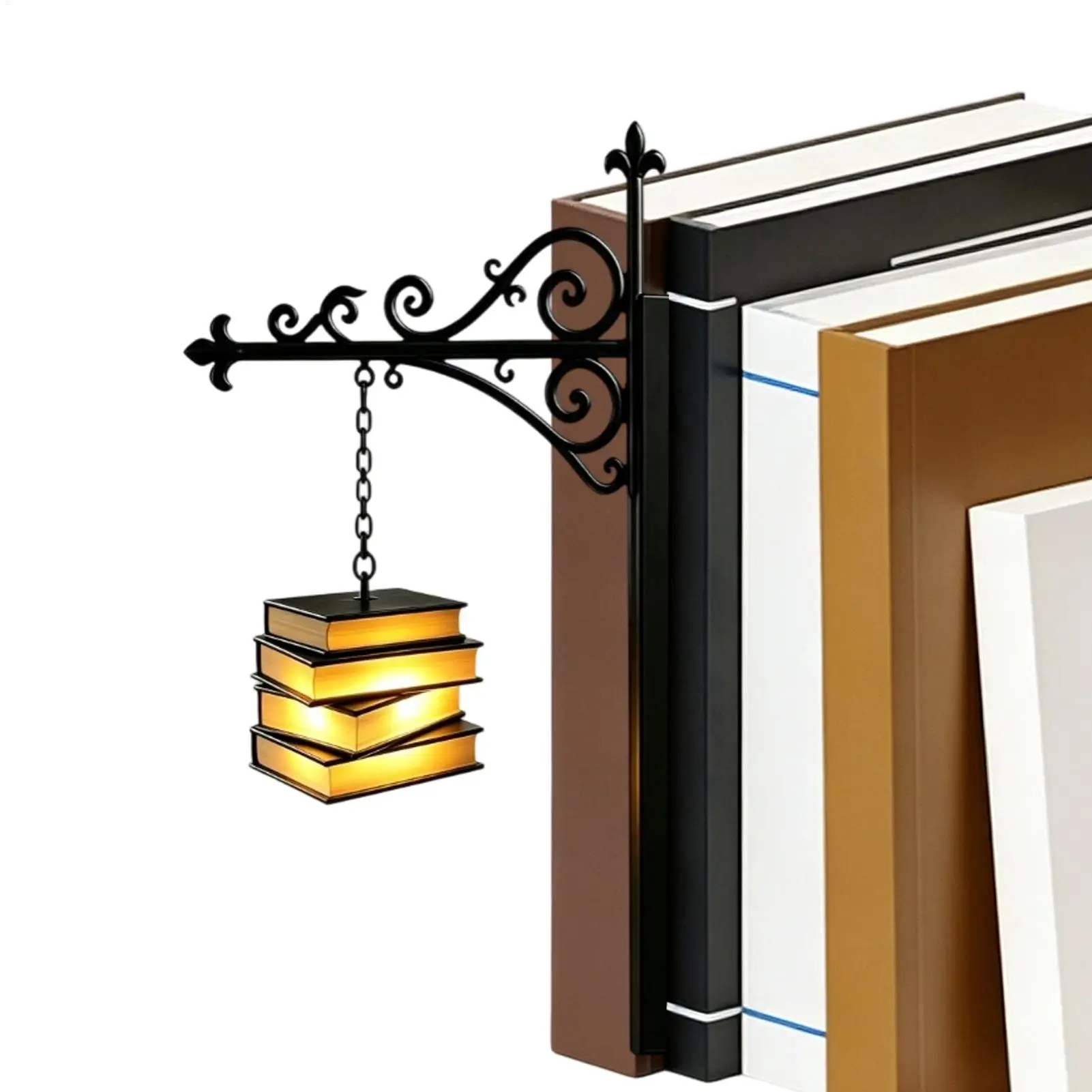 Vintage Bookshelf Light Bookshelf Lamp LED Warm Night Light for Library Reading Nook Home Atmosphere Decor