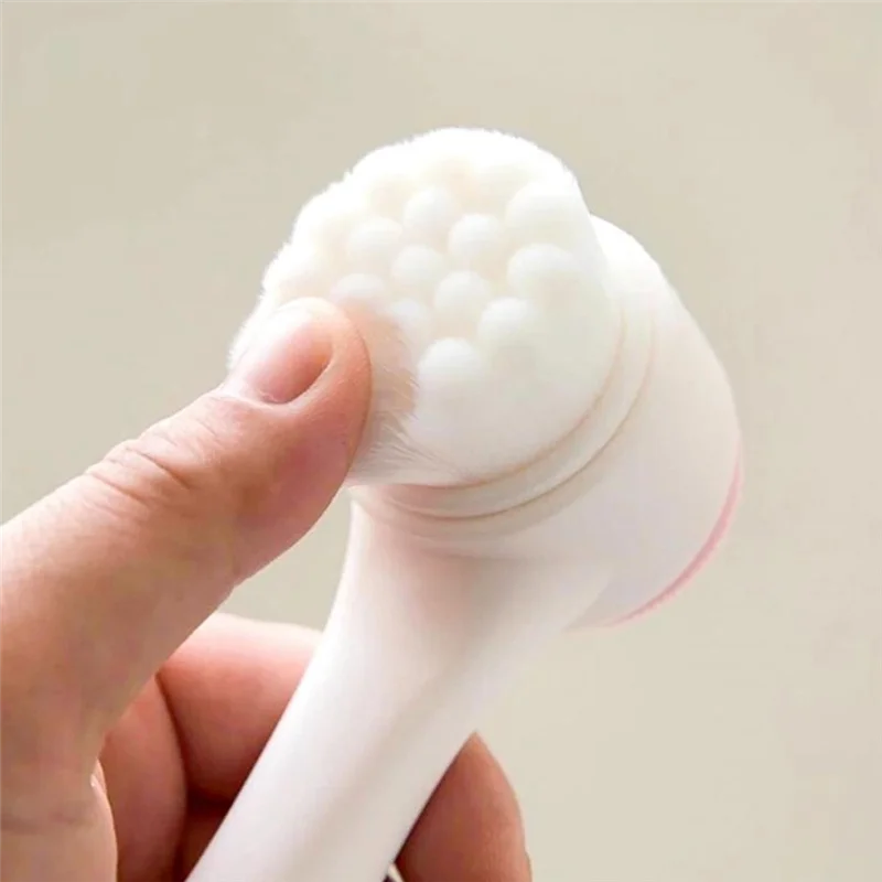 

3D Double-Sided Facial Cleanser, Manual Massage Facial Brush, Soft Bristle Double-Sided Facial Cleanser