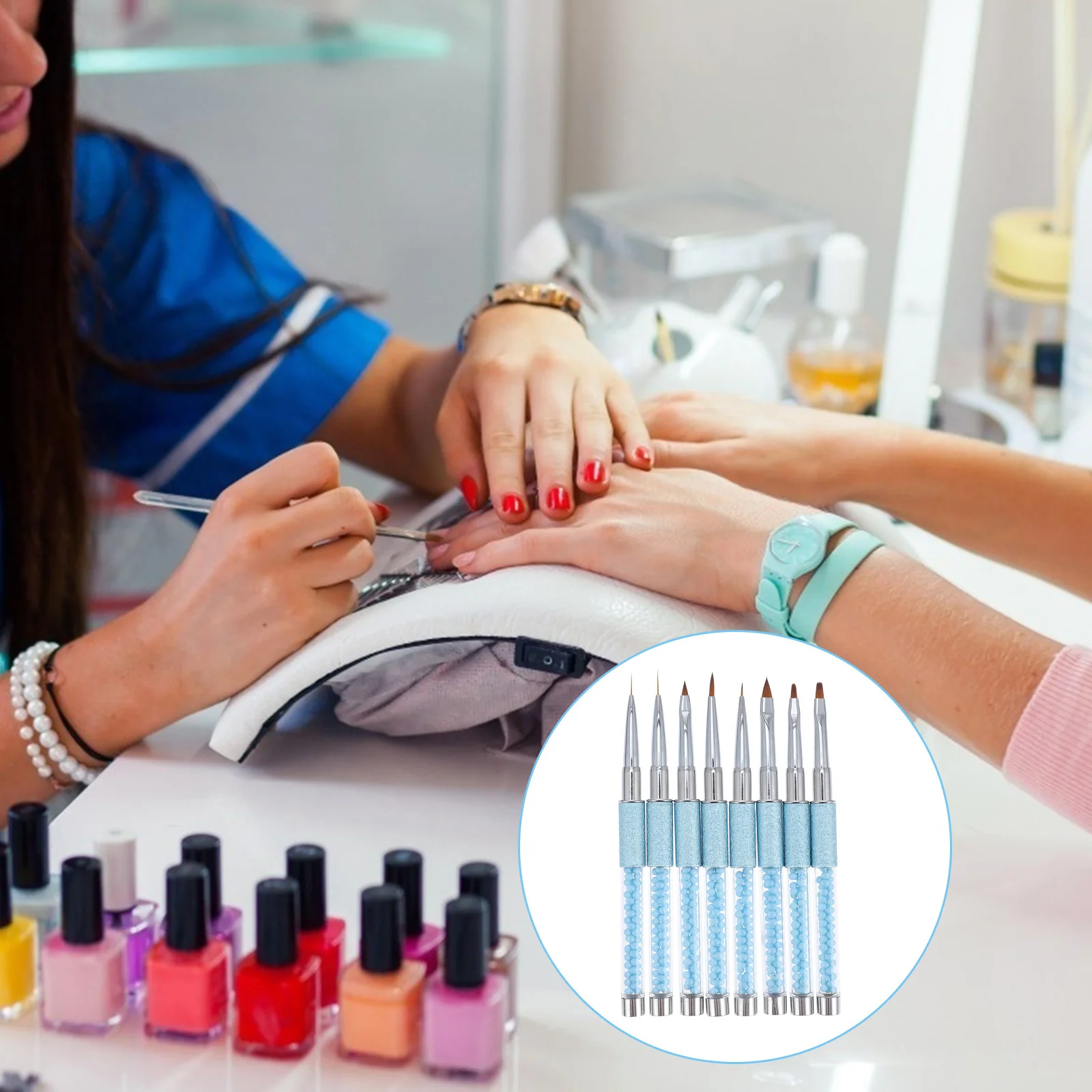 8 stücke Stift Pinsel Kit Für Acryl Uv Gel Nagel Malerei Diy Werkzeuge Bohrer Nail art Pen-Set Ideale Professionelle salon Heimgebrauch