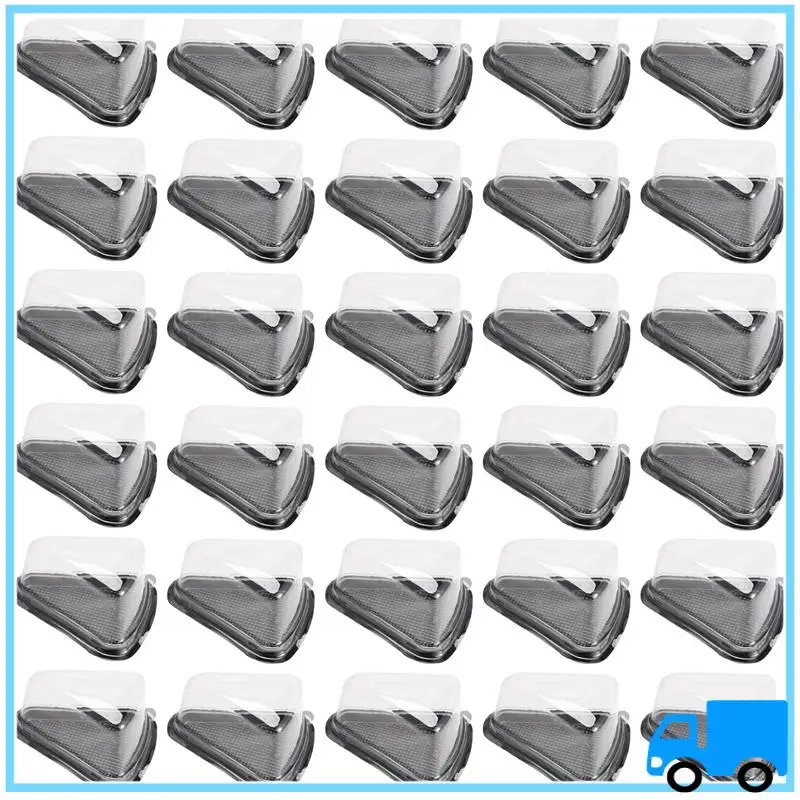 

Latest 100Pcs Cake Slice Plastic Clear Cupcake Container Cheesecake Box With Blister Box