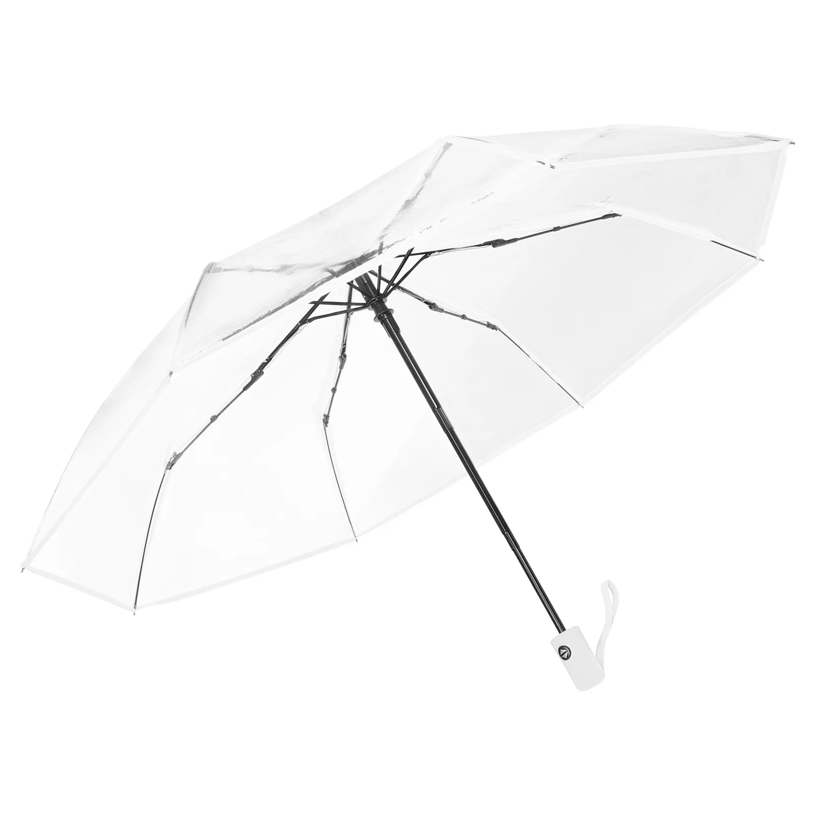 

Automatic Folding Clear Umbrella Transparent Compact Three Fold Travel Umbrella Lightweight Portable Wind Resistant
