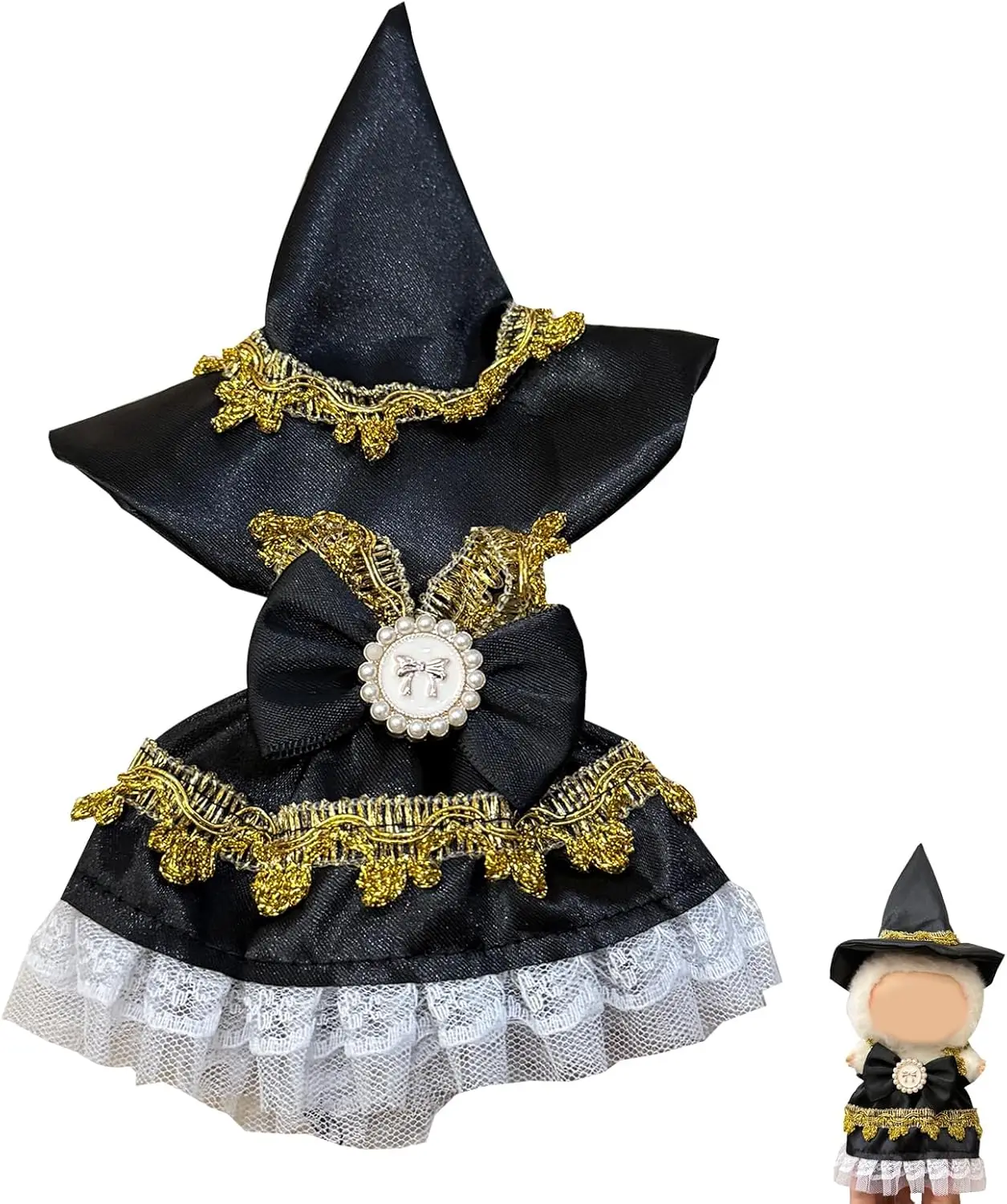 

Одежда для лаффу, мини-кукла, аксессуары для одежды, Хэллоуин V1 V2 V3, наряд, плюшевая игрушка, украшение для костюма, Labbubu есть сиденье