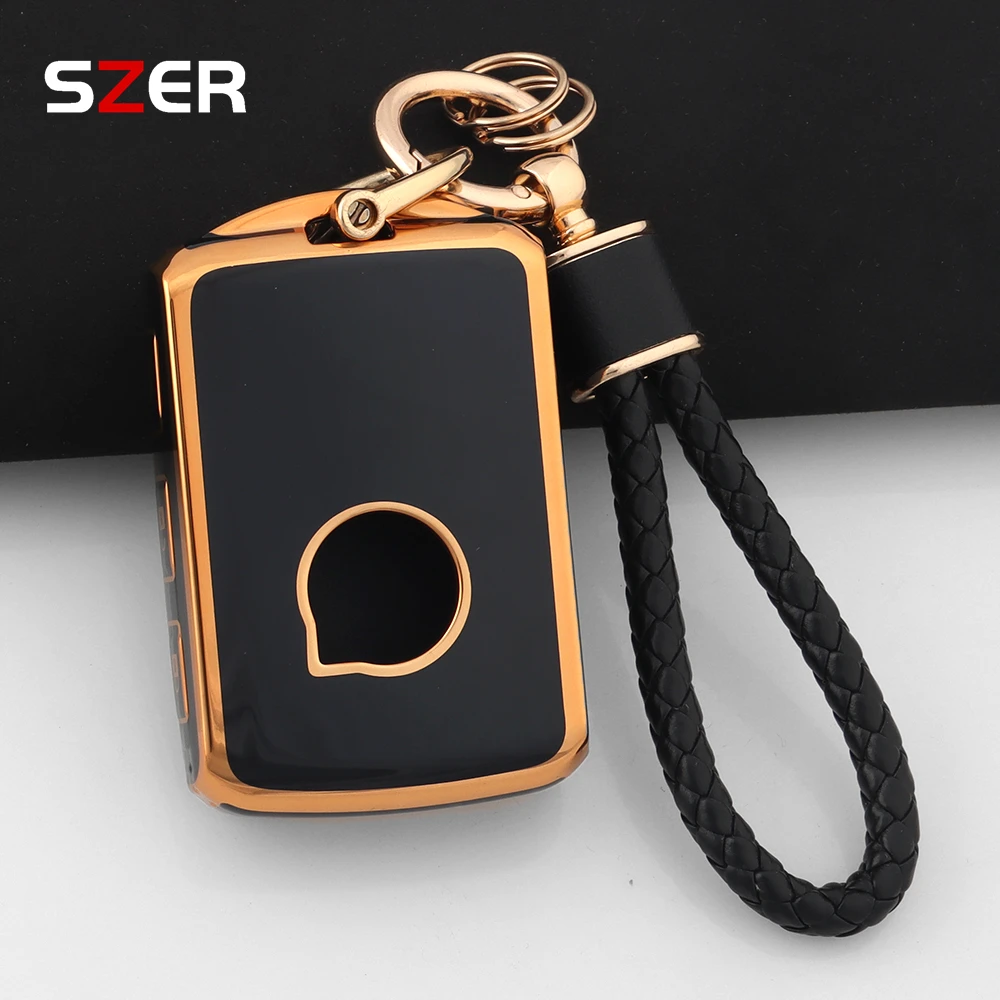 Für Volvo XC40 XC60 S90 XC90 V90 T5 T6 T8 S90L Schlüsselhülle mit 3 Tasten, Weiche TPU-Autofernbedienung, Smart Keychain-Halter, Schlüsselloses Zubehör