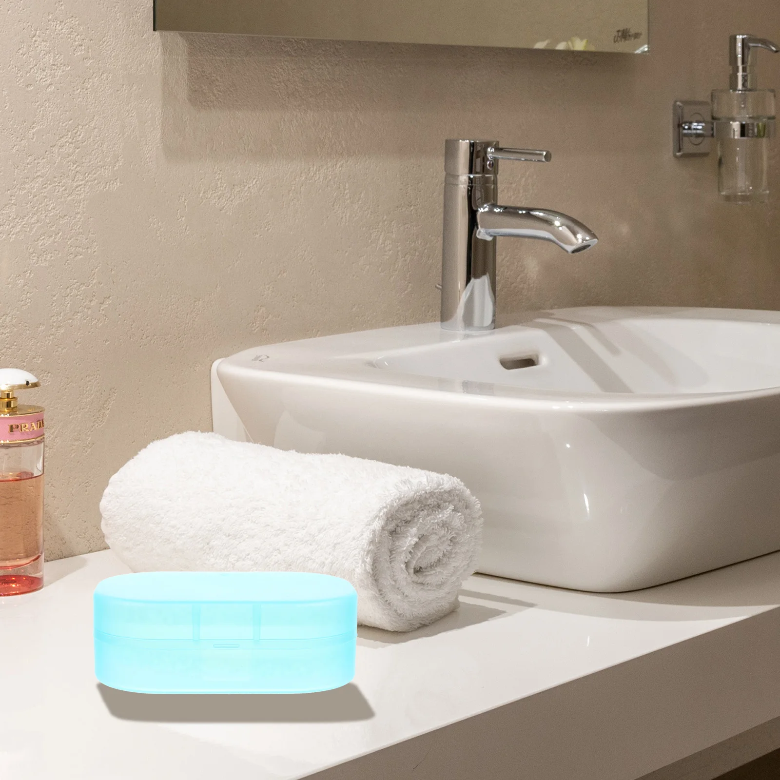 

Square Transparent Soap Dish Yellow Aerobic Sponge Absorbent Bathroom H made Face Storage Container Travel Bar Soap Case Holder