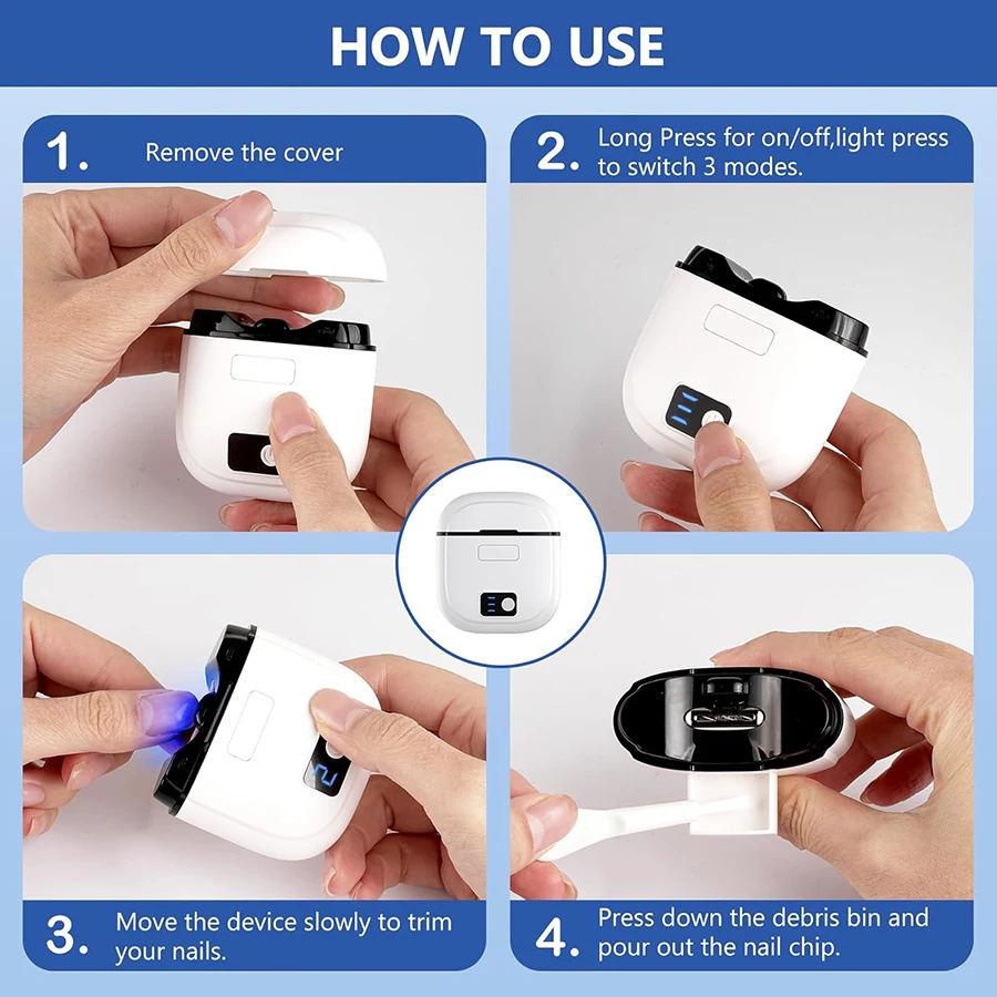 Cortador de unhas elétrico automático anicure trimmer adulto bebê unha mini ferramentas manicure cuidados com as unhas