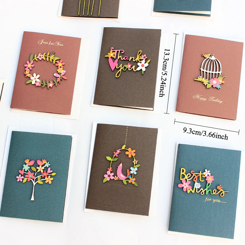 Новые романтические поздравительные открытки с цветами на день рождения, креативные подарки, открытки «сделай сам», открытки с благодарностью, вечерние свадебные пригласительные открытки