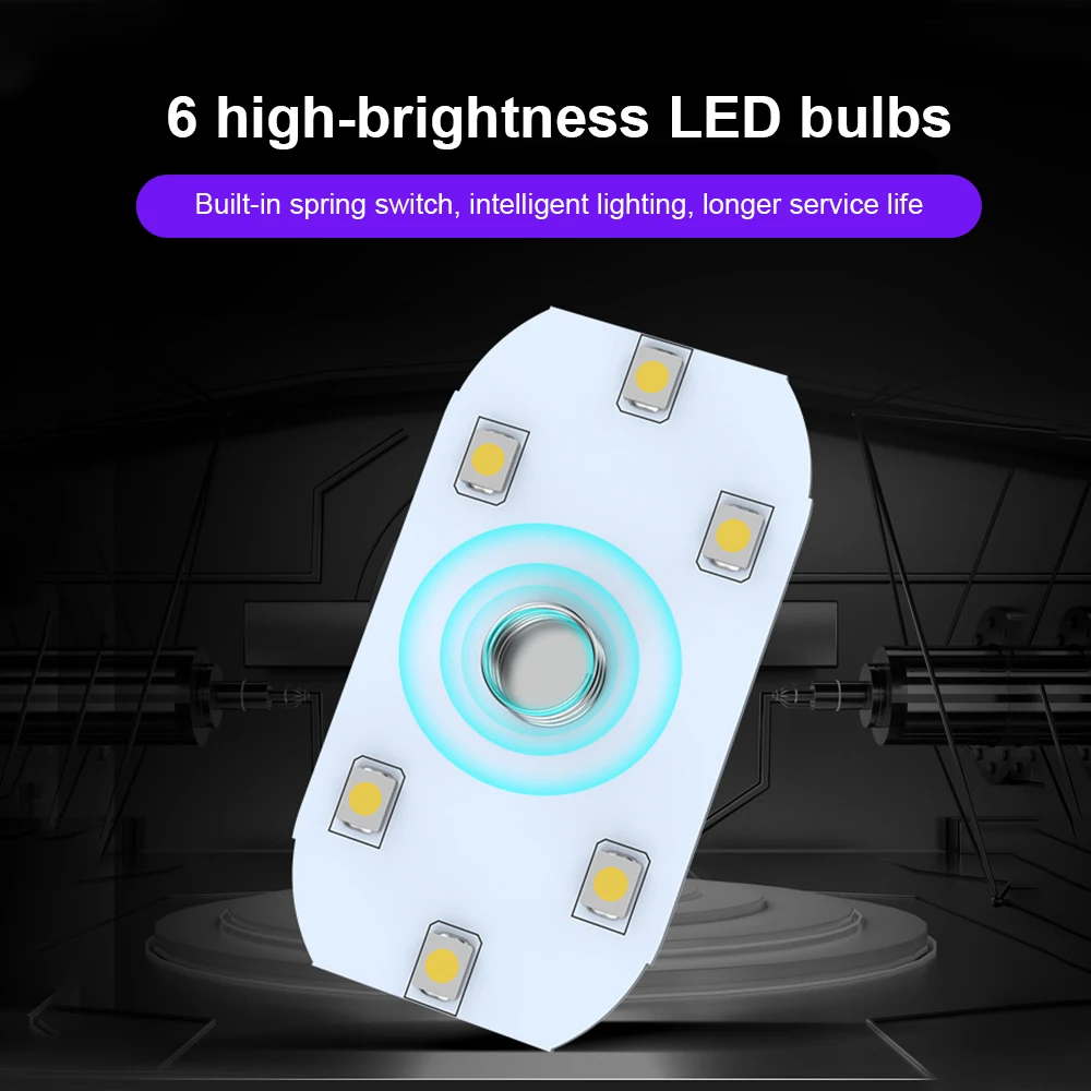 

4Pcs/Set Car White/Blue/Ice Blue/Pink Purple Ambient Light Interior Lighting,53mm*27mm Car LED Touch Lighting,Mini Reading Light