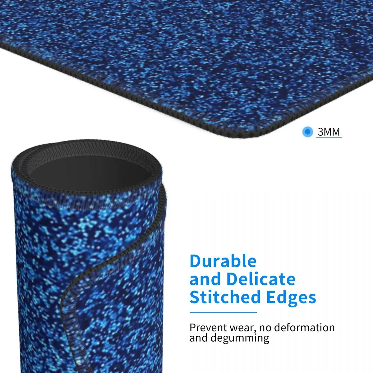 작은 파란색 반짝이 마우스 패드 컴퓨터 키보드 마우스 매트 게이머 노트북 책상 매트 사무실 테이블 매트