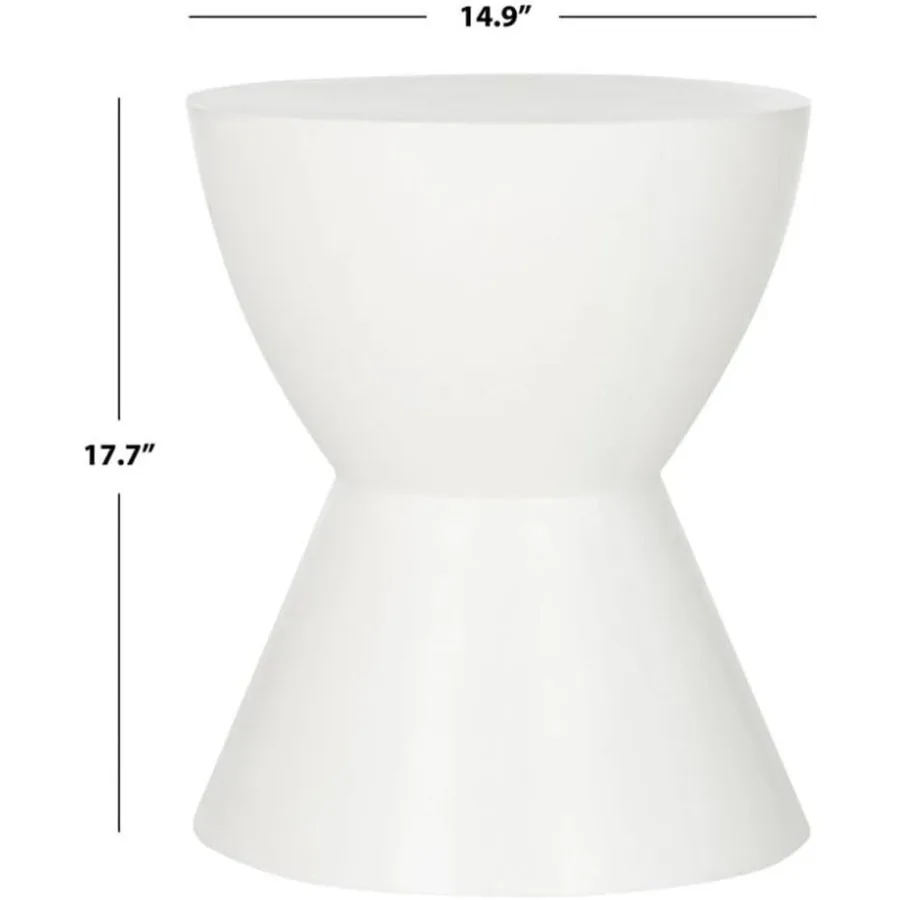 Moderner Beton-Akzenttisch für Außenräume, dunkelgraues rundes Design, 17,7 Zoll Durchmesser, langlebiges und stilvolles Möbelstück für