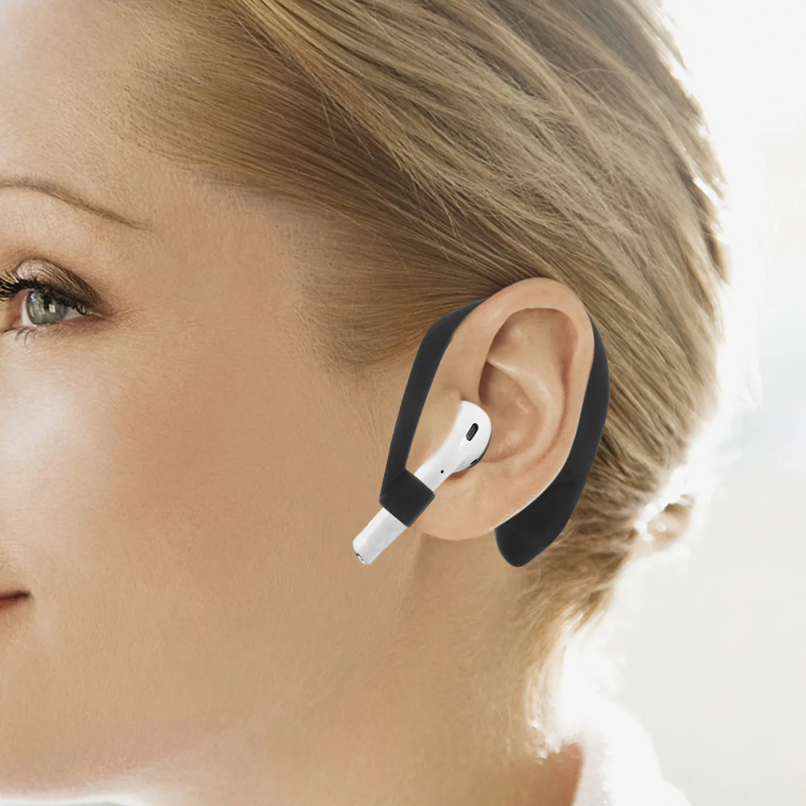 

2pcs 1 Pair Silicone Ear Hooks Replacement Adjustable Anti-Slip Secure Fit Earbud Clips For Sports Running Gym Workout Cycling