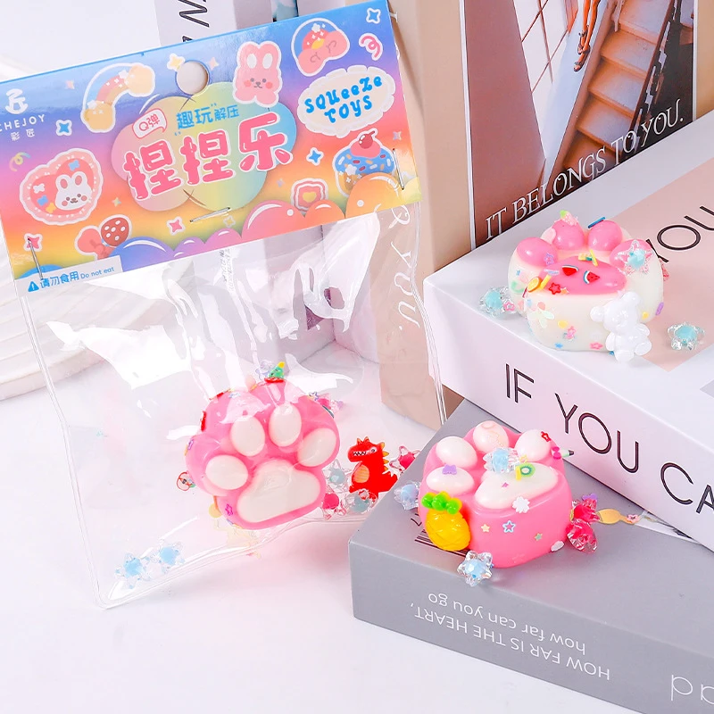 Jouet à presser patte de chat de dessin animé de haute qualité, jouets Mochi doux, mignons rebond lent, anti-Stress, jouets Fidget pour enfants et adultes, cadeaux