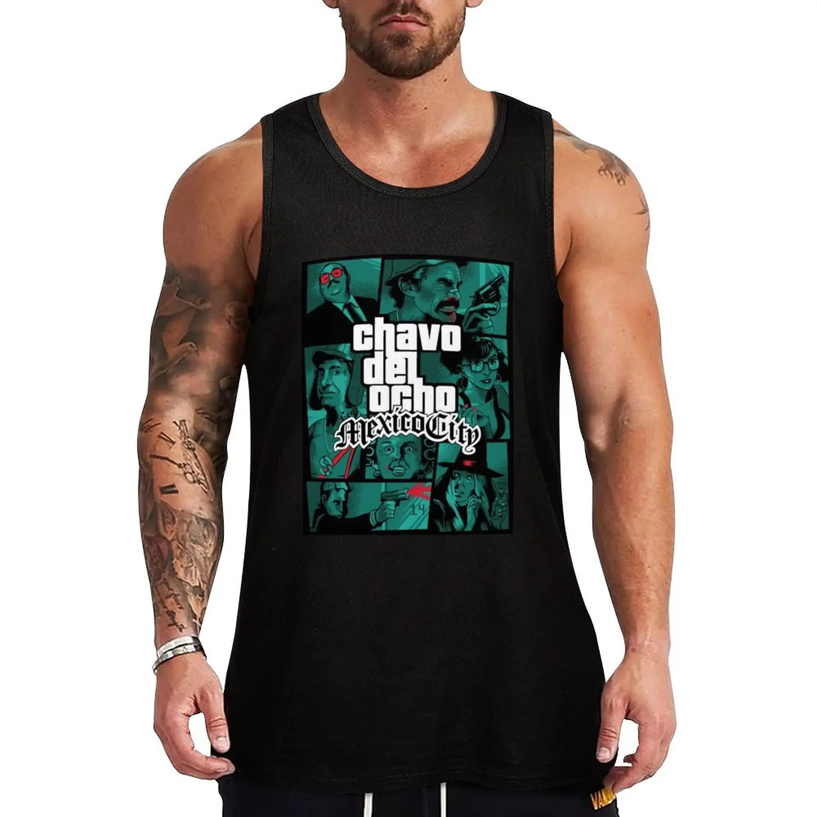 Chavo del Ocho: Mexico City Tank Top Men's tops Vest Men's clothes luxury style muscular man