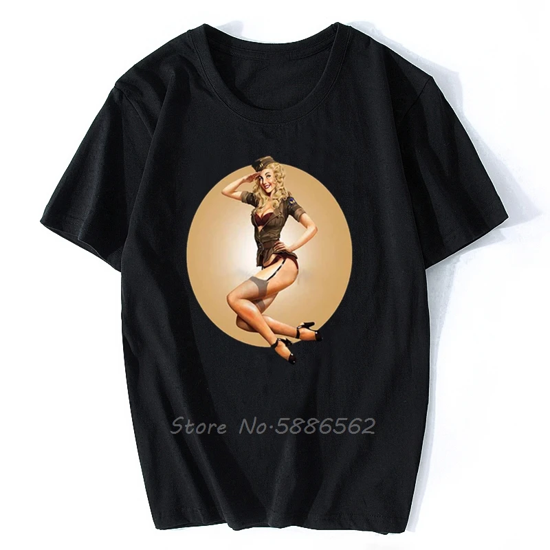 Pin Up Girl Femmes Funny T Shirt Hip Hop Clothing Tshirt Designer Funny Brand T-Shirt Womens Tops Tees Harajuku Streetwear