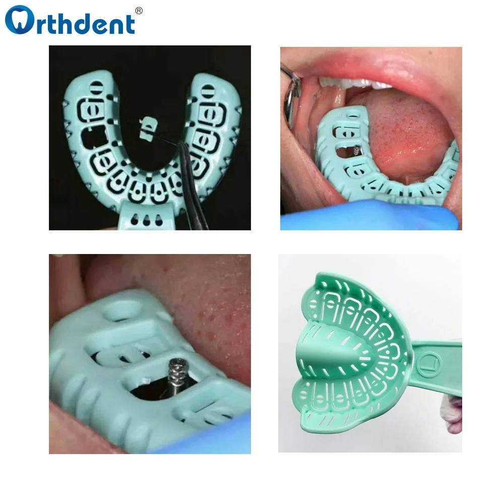 6Pcs Dental Impression Trays Implant Tray Plastic Teeth Holders Full Mouth Removable Partial Mold Tray Dentist Tools Materials